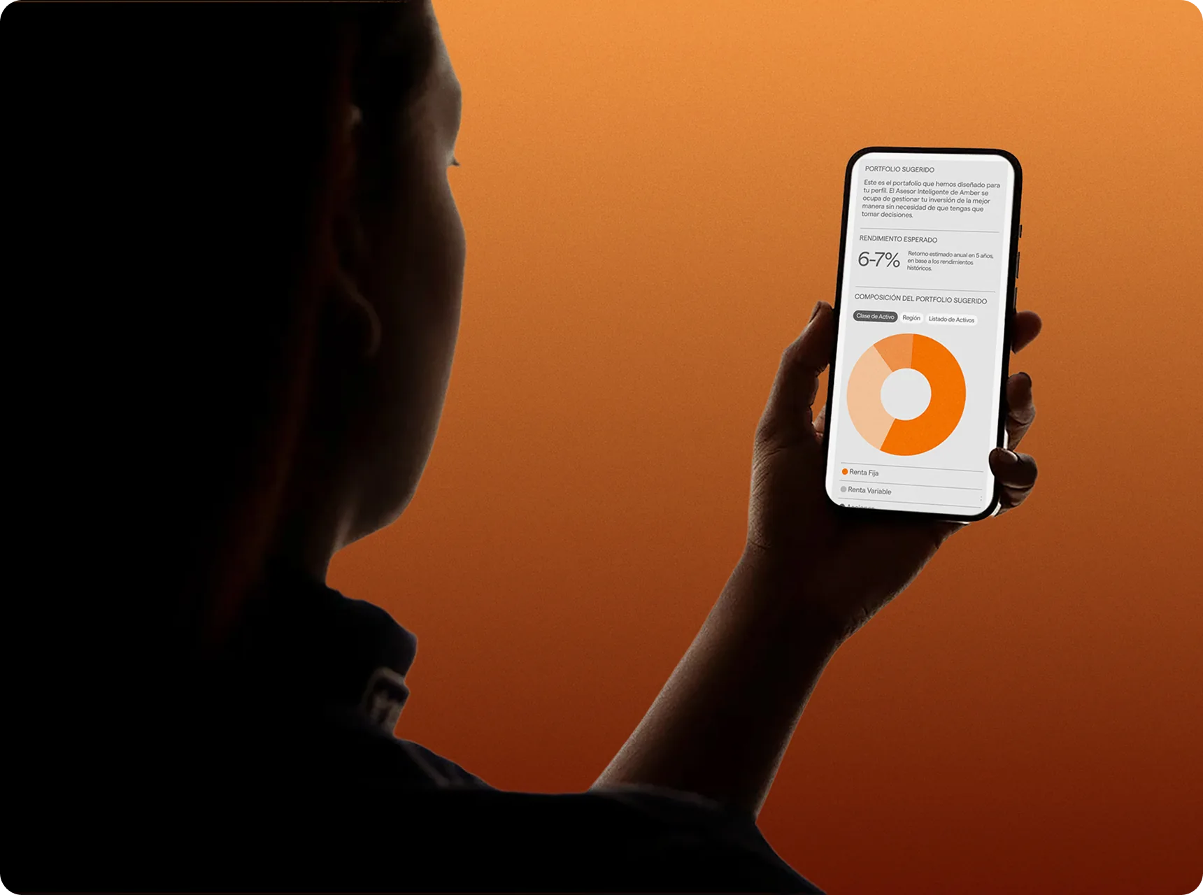 Amber app dashboard on a phone
