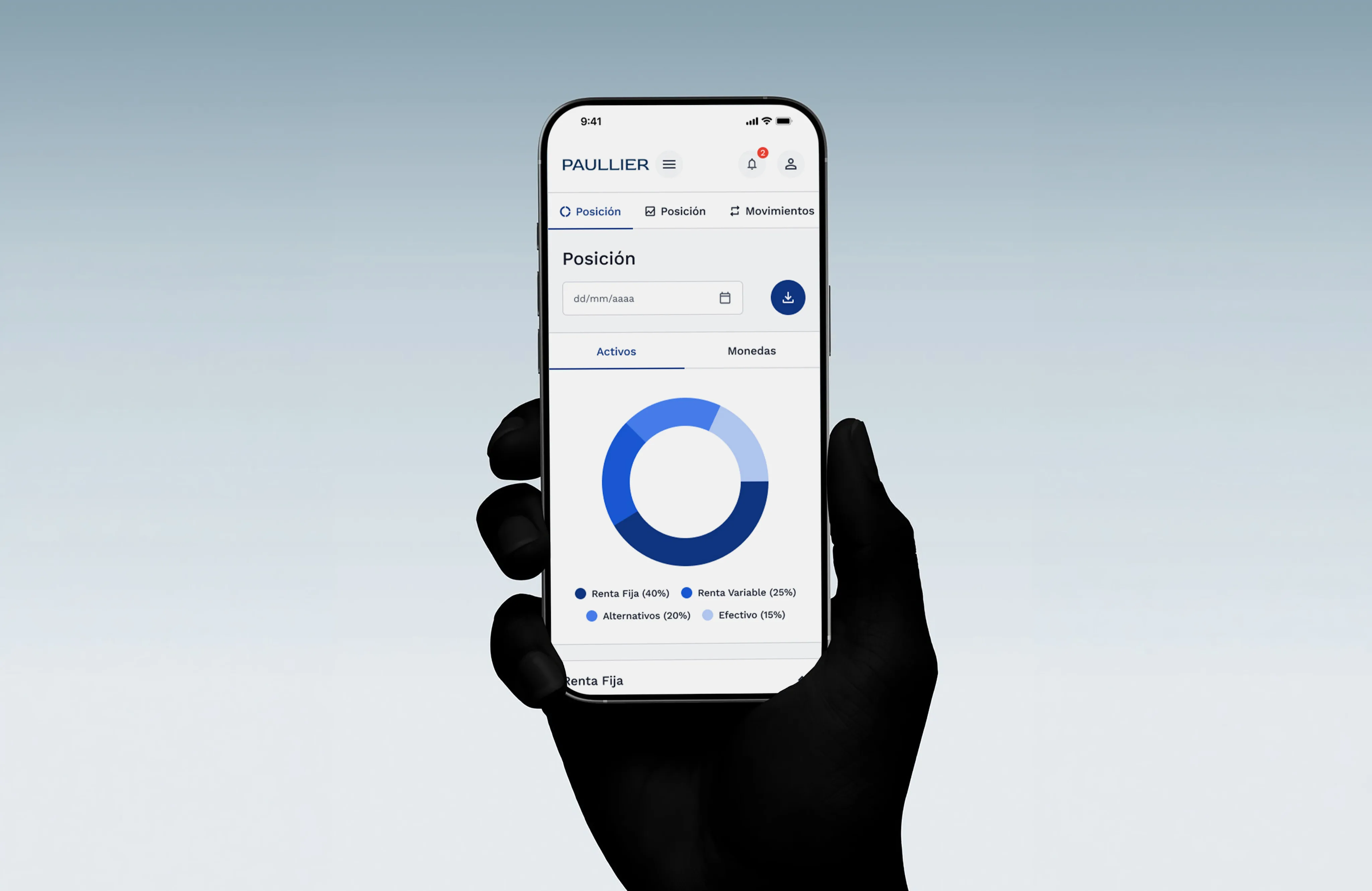 Paullier product shown on a phone